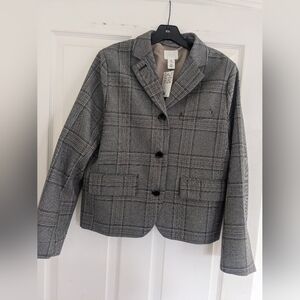H&M  Cropped  Checkered Blazer NWT